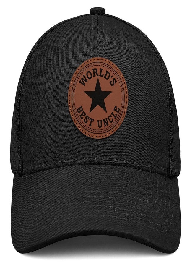 Supload Uncle Gifts from Niece Nephew Worlds Best Uncle Ever Hat Christmas Fathers Day Birthday Gift for Uncle Mesh Trucker Hats Cool Black - Image 1
